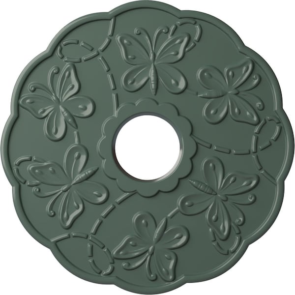 Ekena Millwork Terrones Butterfly Medallion (Canopies up to 3 7/8"), 17 7/8"OD x 3 7/8"ID x 1"P, Cloud Burst CM17TSCBF - main